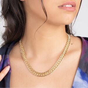 18K Gold Plated Mesh Necklace NWT